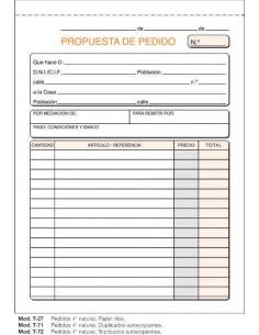 TALONARIO LOAN T27 PEDIDOS...