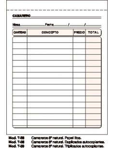 TALONARIO LOAN T88...