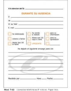 TALONARIO LOAN T62 LLAMADA...