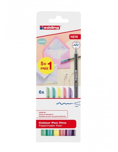 ROTULADOR EDDING 1200 PASTEL 6 UND