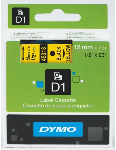 DYMO CINTA 7Mx12MM 45018 NEGRO/AMARILLO