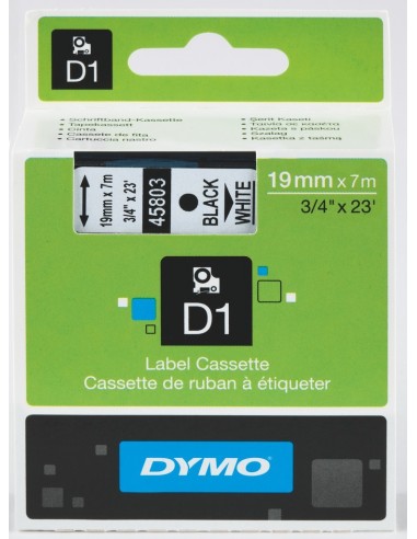 DYMO CINTA ROTULAR 7Mx19MM NEGRO/BLANCO