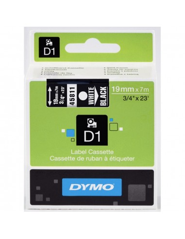 DYMO CINTA ROTULAR 7Mx19MM BLANCO/NEGRO
