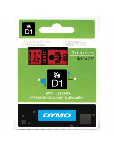 DYMO CINTA ROTULAR 7Mx9MM NEGRO/ROJO