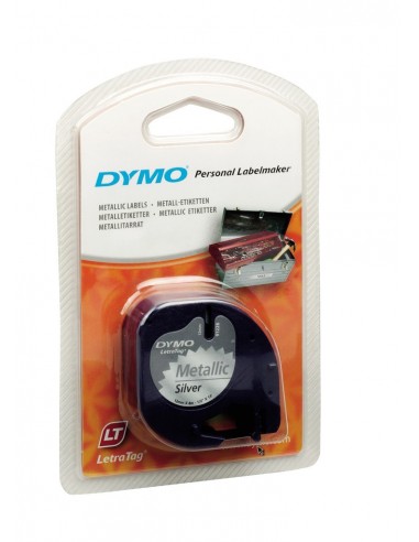 CINTA LETRATAG METALIZADA NEGRO/PLATA...