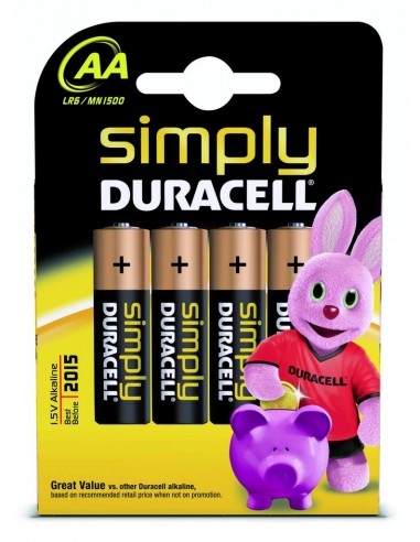 PILA ALCALINA DURACELL SIMPLY AA LR6...