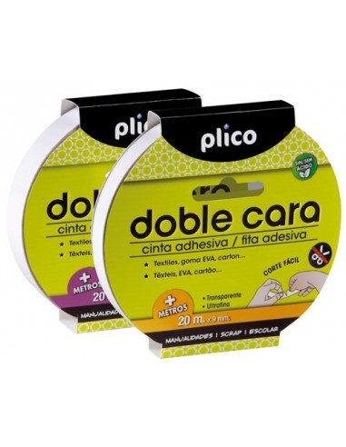 CINTA DOBLE CARA PLICO 15 MM X 20 M