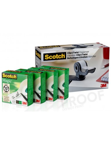 DISPENSADOR SCOTCH CON 4 ROLLO SCOTCH...