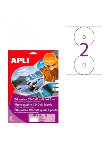 ETIQUETAS APLI CD/DVD MEGA 10603...