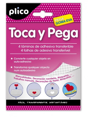 LAMINA TOCA Y PEGA PLICO ADHESIVO...