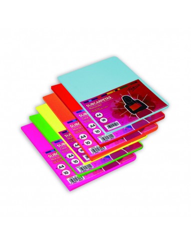 SUBCARPETA COLOR FABRISA A4 180 GR 10...