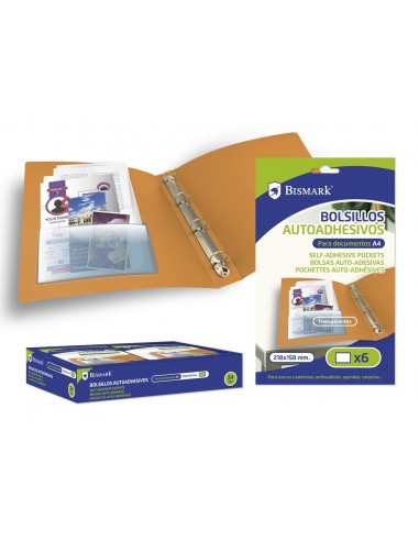BOLSILLOS ADHESIVOS BISMARK A4 6 UND
