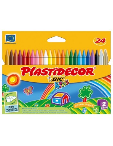 PINTURA CERA PLASTIDECOR 24 COLORES