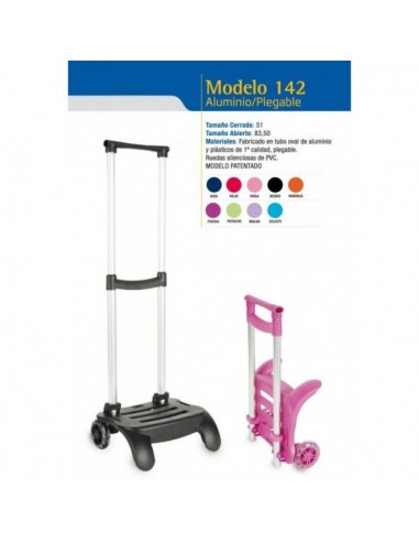CARRO PORTAMOCHILA PLEGABLE 142 ROSA