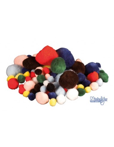 POMPONES COLORES NIEFENVER 100 POMPONES