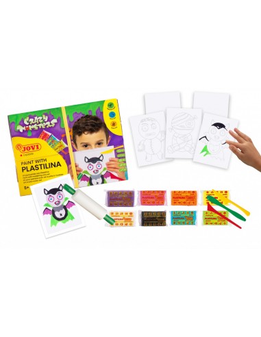 KIT PINTA CON PLASTILINA CRAZY MONTERS