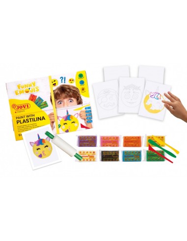 KIT PINTA CON PLASTILINA FUNNY EMOJIS